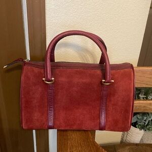 Cartier Les Must de Cartier Bordeaux Suede & Leather Boston Bag Rare Vintage